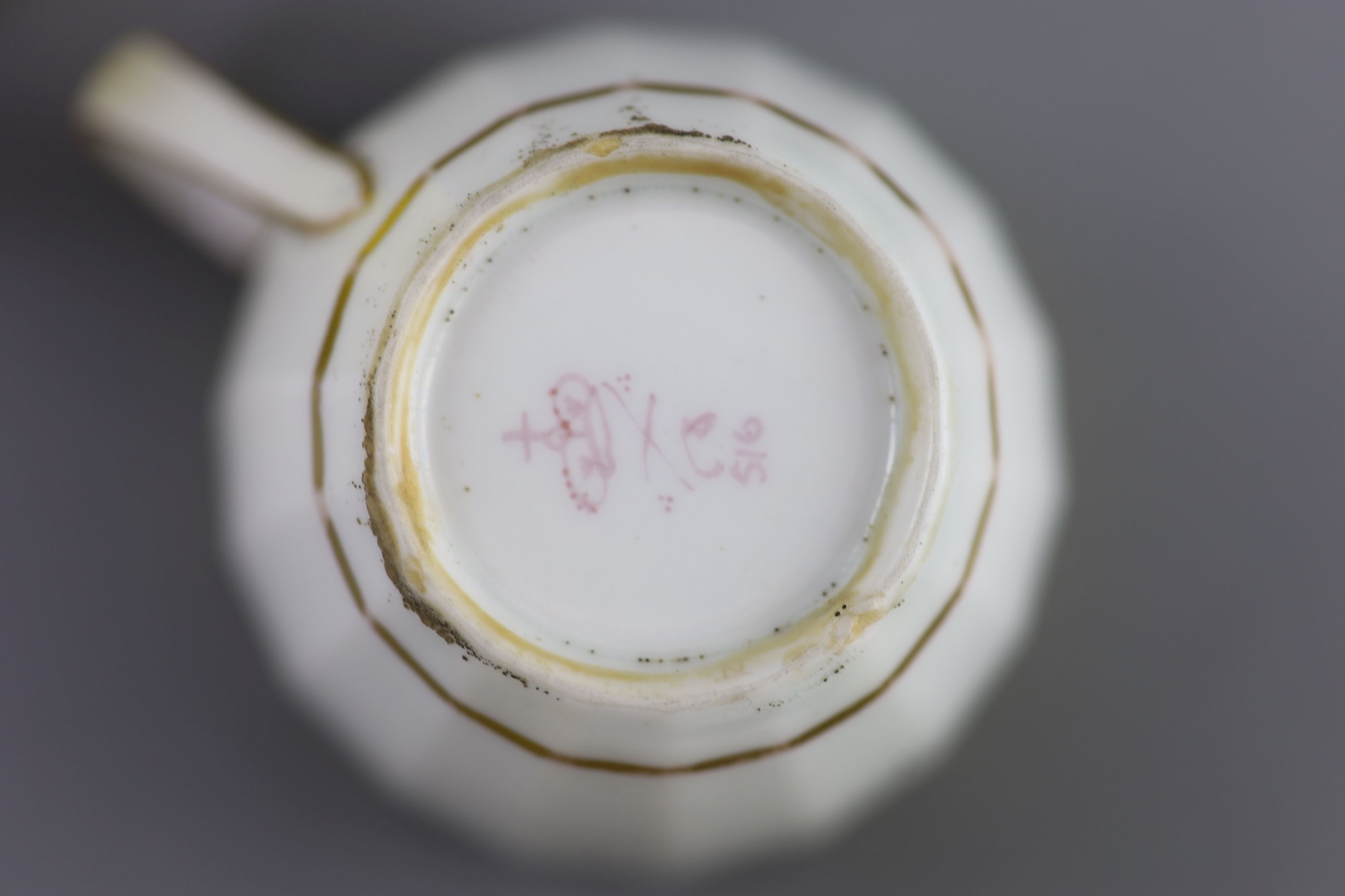 A group of Derby yellow ground tea and coffee wares and a chamberstick, c.1790-1800